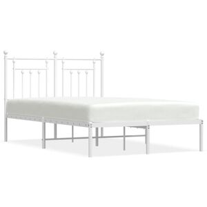 vidaXL Bedframe met hoofdbord metaal wit 120x200 cm