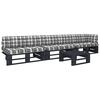 vidaXL 4-delige Loungeset pallet met kussens zwart ge&iuml;mpregneerd hout