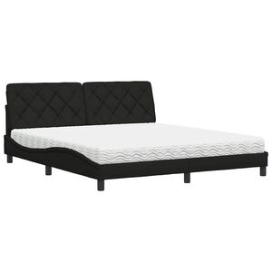 vidaXL Bed met matras stof zwart 180x200 cm