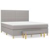 vidaXL Boxspring met matras stof lichtgrijs 160x200 cm