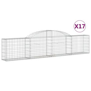 vidaXL Schanskorven 17 st gewelfd 300x30x60/80 cm gegalvaniseerd ijzer
