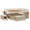 vidaXL Tuinbankenset 8 st Beige poly rattan