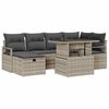 vidaXL Tuin Sofa Set met kussen met opslag 7 pcs Lichtgrijs Poly riet