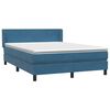vidaXL Boxspring met matras fluweel donkerblauw 140x220 cm