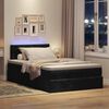 vidaXL Bed poef met matras en LED's 120x190 cm fluweel zwart
