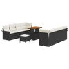 vidaXL Tuinbankenset 11 st Zwart poly rattan