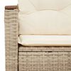vidaXL Tuinbank 2-zits met kussens poly rattan beige