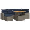 vidaXL 7-delige Loungeset met kussens poly rattan acacia zwart