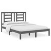 vidaXL Bedframe massief grenenhout grijs 135x190 cm