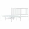 vidaXL Bedframe met hoofdbord metaal wit 140x200 cm