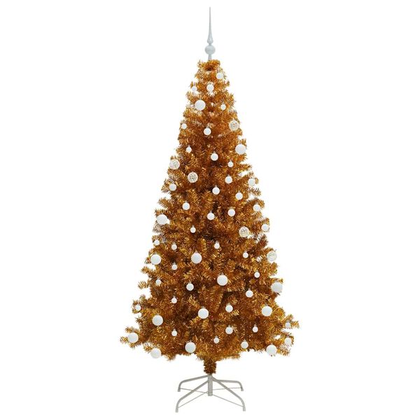 vidaXL Kerstboom met 300 LED met standaard Goud 180 cm PET