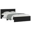 vidaXL Bedframe met hoofdeinde en LED zwart 135x190 cm