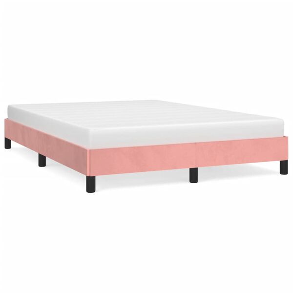 vidaXL Bedframe fluweel roze 140x190 cm