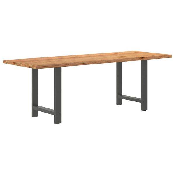 vidaXL Eettafel rechthoekig 220x80x74 cm massief eikenhout lichtbruin