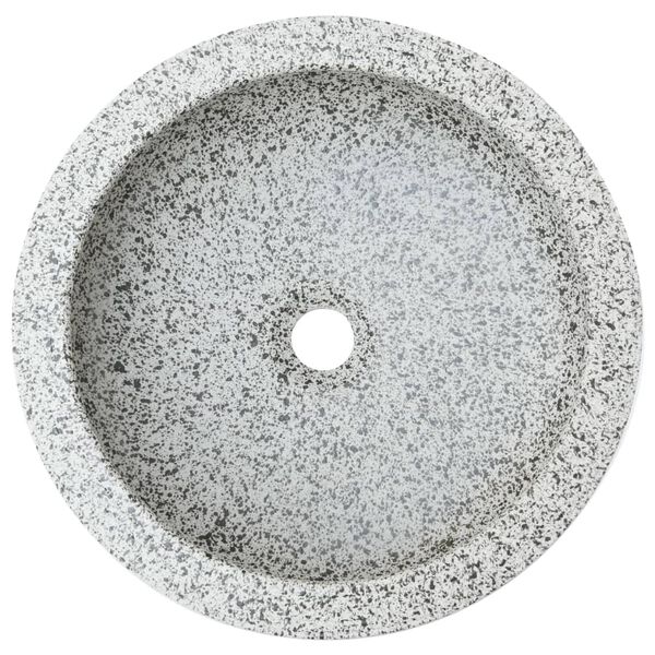 vidaXL Opzetwasbak rond &Phi;41x14 cm keramiek grijs