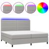 vidaXL Boxspring met matras en LED stof lichtgrijs 200x200 cm