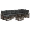 vidaXL Tuinbankenset 8 st Grijs poly rattan