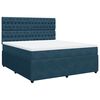 vidaXL Boxspring met matras fluweel donkerblauw 180x200 cm