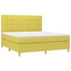 vidaXL Boxspring met matras en LED stof groen 180x200 cm