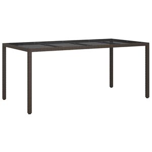 vidaXL Tuinstafel Bruin 190 x 90 x 75 cm poly rattan