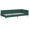 vidaXL Hoekbedframe met Matras met matras 2 pcs Groen Stof