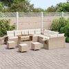 vidaXL Tuinbankenset 14 pcs Beige poly rattan