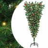 vidaXL Ondersteboven kunst kerstboom met ballenset Groen 150 cm PVC