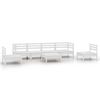 vidaXL 7-delige Loungeset massief grenenhout wit