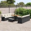 vidaXL Tuin Sofa Set met opslag 11 pcs Zwart Poly riet
