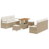 vidaXL Tuin Sofa Set met opslag 9 pcs Beige Poly riet