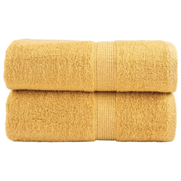 vidaXL Premium washandjes SOLUND 2 stuks goud 30x30cm 600 g/m&sup2;