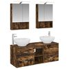 vidaXL Badkamermeubelset 5 pcs Gerookt eiken Bewerkt hout en glas