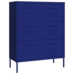 vidaXL Ladekast 80x35x101,5 cm staal marineblauw