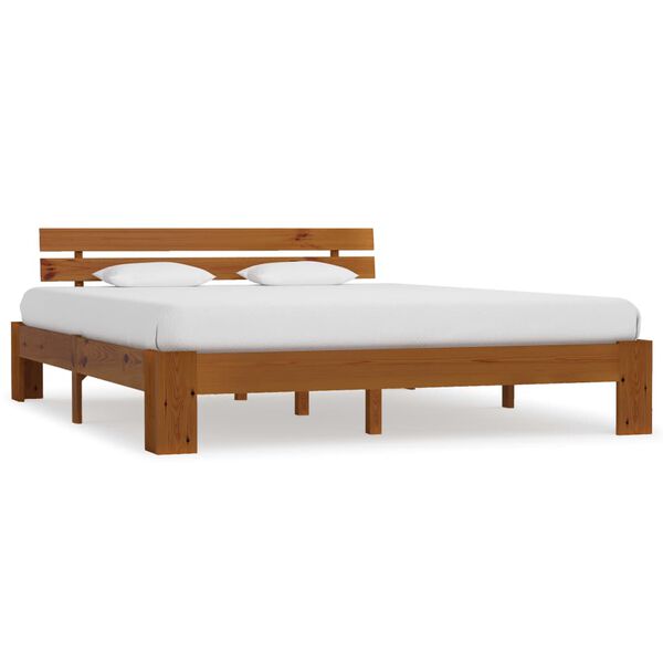 vidaXL Bedframe massief grenenhout honingbruin 180x200 cm