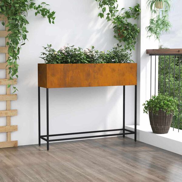 vidaXL Verhoogde Tuin Plantbak Roestig 100 x 26 x 82 cm