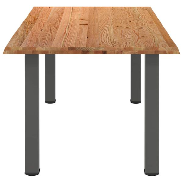 vidaXL Eettafel rechthoekig 220x100x74 cm massief eikenhout lichtbruin
