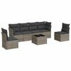 vidaXL 7-delige Loungeset met kussens poly rattan grijs