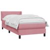 vidaXL Boxspring met matras fluweel roze 80x210 cm