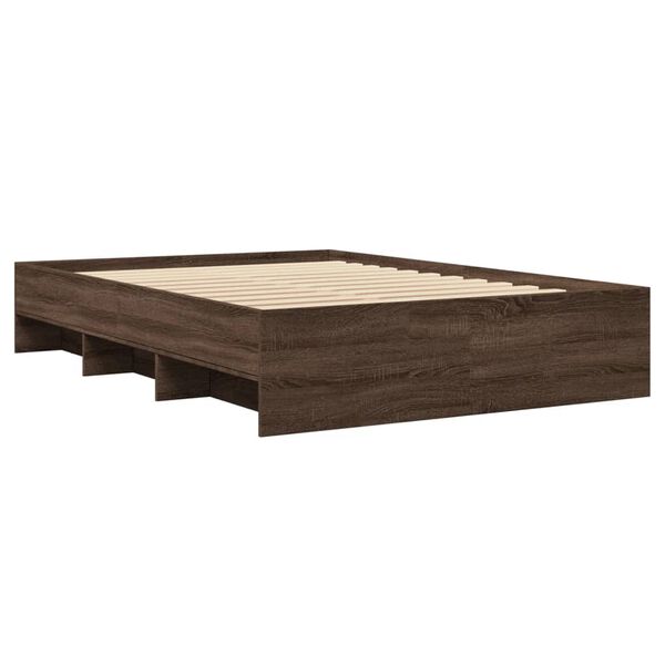 vidaXL Bedframe zonder matras bewerkt hout bruin eikenkleur 140x190 cm
