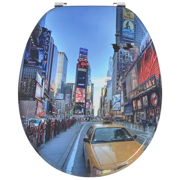 vidaXL Toiletbril Multikleur 44 x 38 cm MDF-plaat