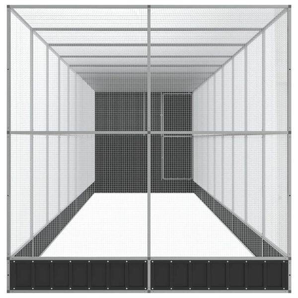 vidaXL Voli&egrave;re met verlengstuk 1037x203x216 cm staal zilverkleurig