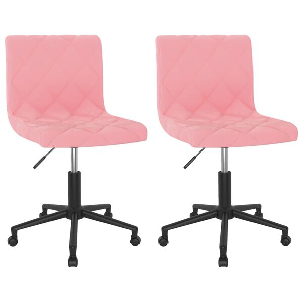 vidaXL Eetkamerstoelen draaibaar 2 st fluweel roze