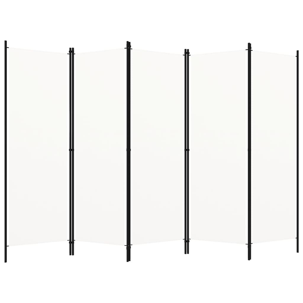 vidaXL Kamerscherm met 5 panelen 250x180 cm wit