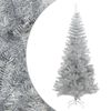 vidaXL Kunstkerstboom met standaard 210 cm PET zilverkleurig