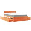 vidaXL Bed met lades en matras massief grenenhout wasbruin 140x190 cm