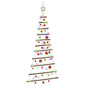 vidaXL Hangende kerstboom met ballen 150 cm 80 LED's Meerkleurig