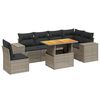 vidaXL 7-delige Loungeset met kussens poly rattan grijs
