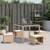vidaXL Tuinkrukken 4 st met kussens 40x40x35 cm poly rattan beige