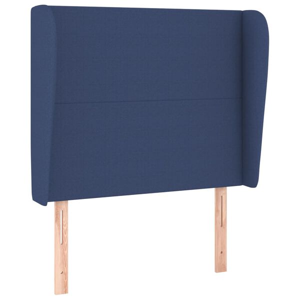 vidaXL Hoofdbord met randen 93x23x118/128 cm stof blauw