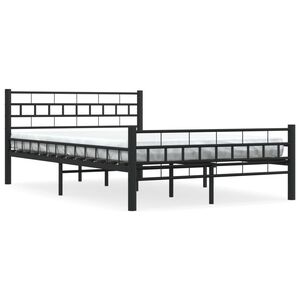 vidaXL Bedframe staal zwart 140x200 cm
